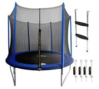 10ft Heavy-Duty Outdoor Trampoline for Kids with Safety Enclosure Net, Includes Anchor Kit & Ladder - DL94
