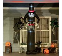 10ft Inflatable Halloween Skinny Ghost in a Tall Hat