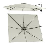 10ft Light Grey Patio Umbrella Replacement Canopy - Square Outdoor Cantilever Top Cover for Market Table and Yard Umbrellas (2.5x2.5m / 8.2x8.2ft)
