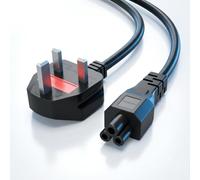 10FT Long 3 Prong TV Power Cord, Safe 3 Pin Cloverleaf Power Cable UK, 3m IEC C5 Replacement Lead for Computer Monitor, Laptop Adapter, Projector, Printer, Home Office and Travel Spare