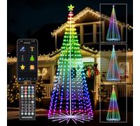 10FT Outdoor Christmas Tree, RGB Color Changing Pre-lit Smart Cone Christmas Tree with LED Lights, App&Remote Control, DIY Multi-Color Lightshow, Music Sync, Christmas New Year Decoration