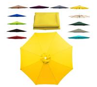 10FT Patio Umbrella Replacement Cover - UV-Resistant Canopy for 6 & 8 Ribs Garden Parasol - Durable Yellow Umbrella Cloth Fits 2.7m/9FT Frames