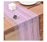 10FT Pearl White Gauze Table Runner - Elegant Dining & Holiday Decor for Weddings Birthdays and Home Parties - Stylish Table Decoration for Special Events