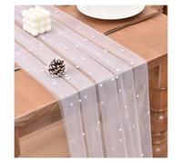 10FT Pearl White Gauze Table Runner - Elegant Dining & Party Decor for Weddings Birthdays & Home Events - Perfect for Holiday Celebrations