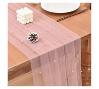10FT Pearl White Gauze Table Runner - Elegant Dining & Wedding Decor Perfect for Holiday Birthday and Home Party Table Styling