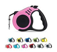 10FT Pink Retractable Dog Leash, Automatic Telescopic Nylon Pet Lead, Anti-Slip Ergonomic Handle Durable Walking Leash for Small Medium Dogs Daily Outdoor Training