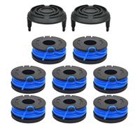 10FT Replacement Trimmer Spool with Cover Compatible with For Harbor For Freight Bauer 19115C-B 20V Cordless For Wacker - 0.065 Inch Nylon Line for Greenworks(8+2pcs)
