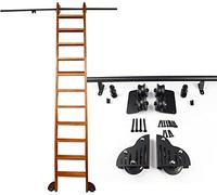 10ft Rolling Library Set with Sliding Mechanism Round Tube Rail for Mobile Ladder Complete Hardware Kit for Sliding Ladder Track + Extension 300cm Track System