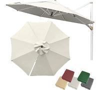 10ft Round Offset Umbrella Canopy Replacement - 8-rib Cantilever Garden Patio Shade, Uv-resistant Fabric For Yard & Pool, Durable Outdoor Parasol Top Beige Single top-3m(10ft)