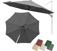 10ft Round Offset Umbrella Canopy Replacement - 8-rib Cantilever Garden Patio Shade, Uv-resistant Fabric For Yard & Pool, Durable Outdoor Parasol Top Gray Single top-3m(10ft)