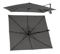 10ft Square Patio Umbrella Replacement Canopy - Outdoor Cantilever Umbrella Top Cover - Grey 4x (13x9.8ft) for Table Market Yard Use