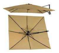 10ft Square Patio Umbrella Replacement Canopy Outdoor Cantilever Umbrella Top Cover Market Table Umbrella Fabric (Khaki 3x/9.8x9.8ft)