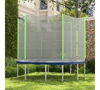 SPORTNOW 10ft Trampoline Net Replacement with 6 Plastic Pole Covers, Weather-Resistant Trampoline Netting Replacement with Zipped Entrance, Poles Not Included, Green