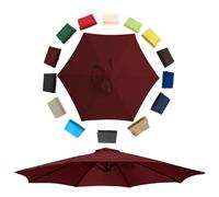 10ft Umbrella Replacement Canopy 300cm Wine Red Offset Patio Sunshade Cover UV 50+ Waterproof 8 Rib Garden Market Shade for Balcony Pool Pavilion