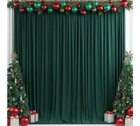 10ft x 10ft Blackish Green Backdrop Curtains for Party Valentine's Day Arch Stage Wedding Ceremony Curtains Fabric Photography Backdrop for Baby Showers Home Decoration, 5ft x 10ft, 2 Panels