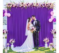 10ft x 10ft Purple Backdrop Curtain for Parties Purple Wrinkle Free Backdrop Drapes Panels for Wedding Mermaid Birthday Party Baby Shower Photo Photography Polyester Fabric Background Decoration