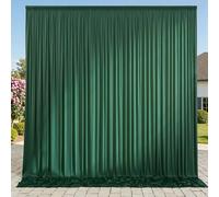 10ft x 10ft Wrinkle Free Hunter Green Backdrop Curtains for Parties, Polyester Green Photo Backdrop Drapes 2 Panels 5x10ft for Wedding Birthday Baby Shower Photography Background