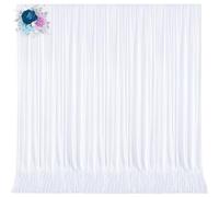 10ft x 15ft White Wrinkle Free Backdrop Curtains for Wedding Party Backdrops Curtain Drapes Fabric Decorations Photo Back Drop Cloth for Baby Shower Photography Stage Reception