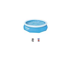 10ft x 30in Blue Round Fast Set Inflatable Above Ground Pool Set