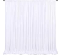 10ft x 8ft White Backdrop Curtains White Drape for Photography Photo Booth Backdrop Wedding Thick Solid Fabric Cloth 2 Panels 5ft x 8ft