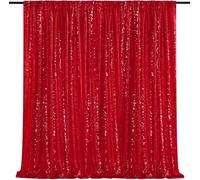 10FTx10FT Red Sequin Backdrop Curtain Wall Backdrop Party Decorations