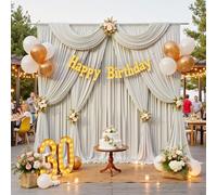 10ftx20ft Charcoal Gray Wrinkle-Free Backdrop Drapes for Party, 4 Panels 5ftx10ft Charcoal Gray Polyester Background Curtains Backdrop Decorations for Wedding, Birthday