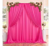 10ftx20ft Fuchsia Wrinkle-Free Backdrop Drapes Curtains, Fuchsia Polyester Background Decorations for Wedding Home Party Supplies
