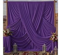 10ftx20ft Purple Wrinkle-Free Backdrop Drapes, Purple Polyester Background Curtains Backdrop Decorations for Party