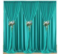 10ftx20ft Turquoise Wrinkle-Free Backdrop Drapes, Turquoise Polyester Background Curtains Backdrop Decorations for Party