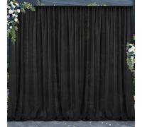 10ftx7ft Black Chiffon Backdrop Curtains, Wrinkle-Free Sheer Fabric Photo Drapes for Wedding Ceremony Arch Birthday Baby Shower Photography Stage Decor 5ft x 7ft, 2 Panel