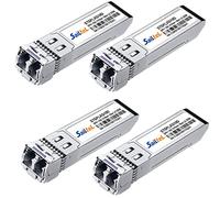 10G Gigabit Single Mode SFP+ LC Module,10G 1310nm SMF, up to 10 km, DDM,10GBase-LR Fiber Transceiver, Compatible with Cisco, Ubiquiti, Mikrotik,Netgear, Dlink,Linksys and More (4 Pack)