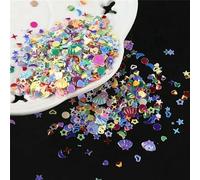 10g/lot Crystal Nail Sequins Mixed Star Heart Plum Flakes Sequins Paillettes for Nails Art Manicure,Wedding Decor Confetti-JG Mixed-Mixed Shape 10g
