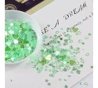 10g/lot Crystal Nail Sequins Mixed Star Heart Plum Flakes Sequins Paillettes for Nails Art Manicure,Wedding Decor Confetti-Mint-Mixed Shape 10g
