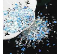 10g/lot Crystal Nail Sequins Mixed Star Heart Plum Flakes Sequins Paillettes for Nails Art Manicure,Wedding Decor Confetti-JG Blue Highflash-Mixed Shape 10g