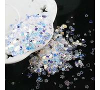 10g/lot Crystal Nail Sequins Mixed Star Heart Plum Flakes Sequins Paillettes for Nails Art Manicure,Wedding Decor Confetti-Highflash 01190-Mixed Shape 10g