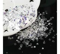 10g/lot Crystal Nail Sequins Mixed Star Heart Plum Flakes Sequins Paillettes for Nails Art Manicure,Wedding Decor Confetti-High Flash-Mixed Shape 10g
