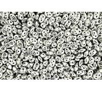 10g Matubo SuperDuo Czech Seed Beads 2.5x5mm Matte Metallic Silver Unique Beading Supplies Jewellery Making Czech Republic