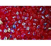 10g Matubo SuperDuo Czech Seed Beads 2.5x5mm Transparent Siam Ruby AB Unique Beading Supplies Jewellery Making Czech Republic