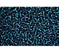 10g Miyuki 11/0 Round Japanese Seed Beads 2mm 91425 Dyed Silver Lined Blue Zircon Rocailles Beading Supplies Jewellery Making Japanese Beads