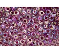 10g Miyuki 6/0 Round Japanese Seed Beads 4mm 9264 Raspberry Lined Crystal AB Rocailles Beading Supplies Jewellery Making Japanese Beads