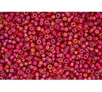 10g Miyuki 8/0 Round Japanese Seed Beads 3mm 91010 Silver Lined Flame Red AB Rocailles Beading Supplies Jewellery Making Japanese Beads