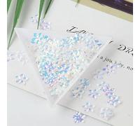 10g/Pack Blue Crystal Sequin PET Round Flower Plum Rectangle Sequins for Craft, Bag Decro,DIY Sewing Accessories-9mm Flower