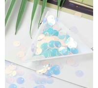 10g/Pack Blue Crystal Sequin PET Round Flower Plum Rectangle Sequins for Craft, Bag Decro,DIY Sewing Accessories-8mm Side Hole
