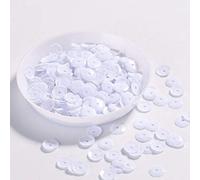 10g/Pack Multi Size 4mm/5mm/6mm/8mm/10mm Sequin PVC Round Cup Shape Sequins for Craft, Wedding Decoration Sewing Accessories,Solid White,8mm 10g 360pcs
