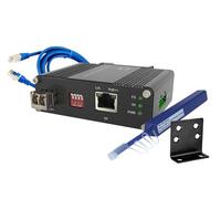 10G PoE++ Fiber Optic Media Converter with Multi-Mode LC SFP+ Module 850nm, 300m (0.18mi) Range, 90W PoE, 802.3af/at/bt Compliant, DIN-Rail/Wall Mount, Wide Temp, Industrial-Grade, High Performance