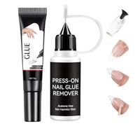 10g Semi Solid Nail Glue Gel - 20ml Pinpoint Nail Glue Remover Kit - Quick Dry Nail Adhesive For Press On Nails, Extra Strong, Long Lasting - Fast Acting Gentle False Nail Remover