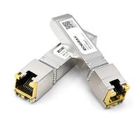 10G SFP+ to RJ45 Copper Transceiver 2-Pack, Multi-Rate 10G/5G/2.5G/1.25G Auto-Negotiation, 30-Meter Cat6a/Cat7 Support, Hot-Swappable for Cisco, Ubiquiti, TP-Link, Netgear, MikroTik
