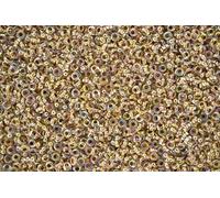 10g TOHO 11/0 Demi Japanese Seed Beads 2mm 994 Gold Lined Crystal Rainbow Donut Ring Beading Supplies Jewellery Making Japanese Beads