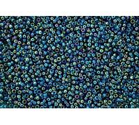 10g TOHO 15/0 Round Japanese Seed Beads 1.5mm 167BD Transparent Teal Rainbow Rocailles Beading Supplies Jewellery Making Japanese Beads