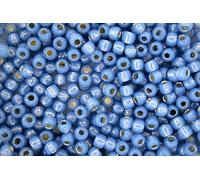 10g TOHO 6/0 Round Japanese Seed Beads 4mm 2102 Silver Lined Milky Montana Blue Rocailles Beading Supplies Jewellery Making Japanese Beads